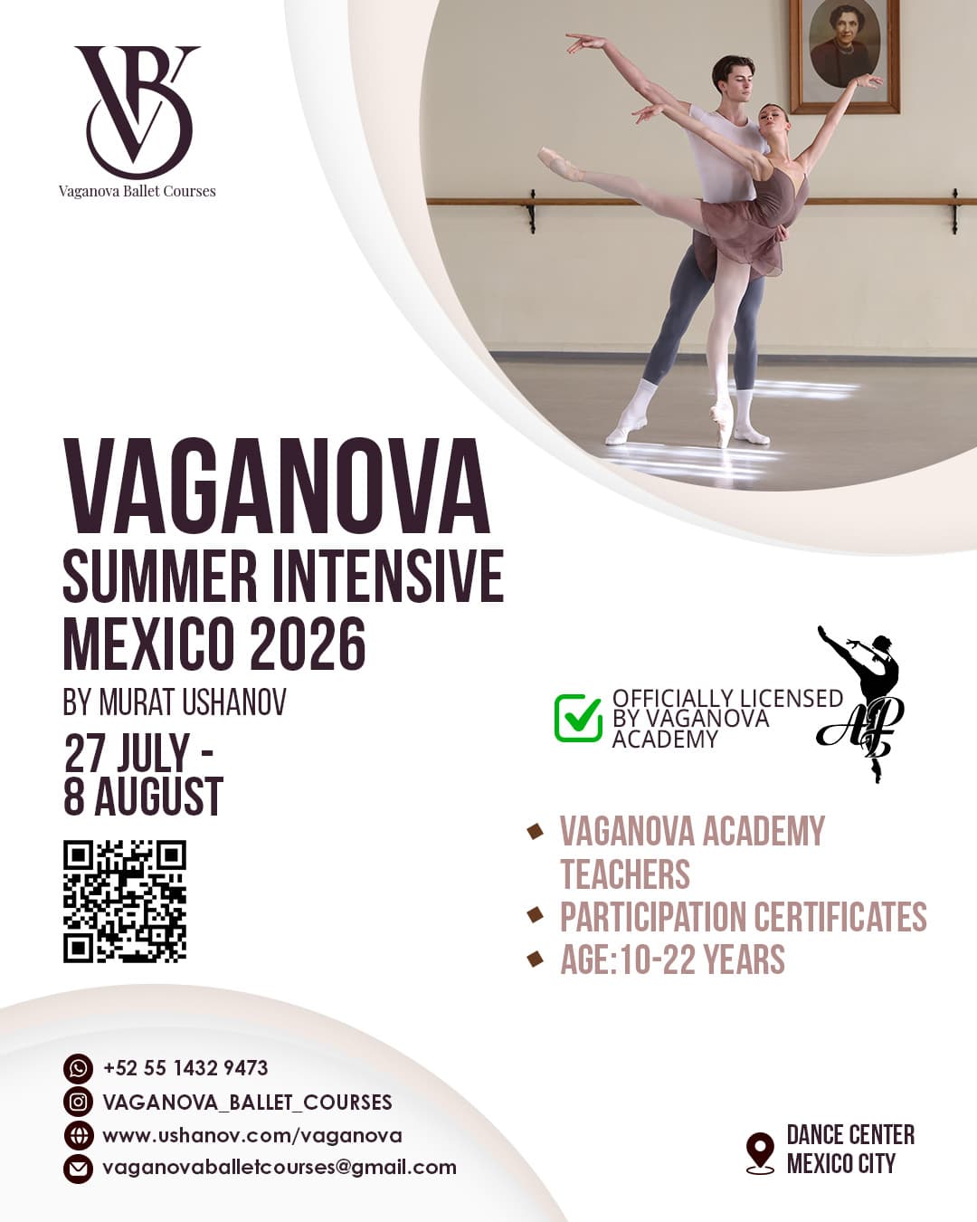 Vaganova Summer Intensive 2026 Mexico — Official Poster